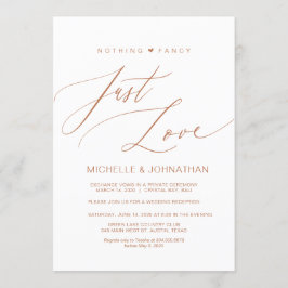 Convite Script Moderno, Cobre, Recepção de Casamento Furti