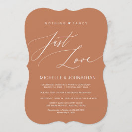 Convite Script Moderno, Cobre, Recepção de Elopemento de C