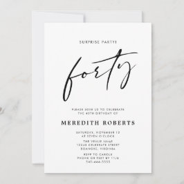 Convite Script Moderno de Chic do Partido Surpresa do aniv