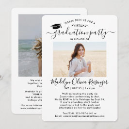 Convite Script Moderno de Festa de formatura Virtual de 2 