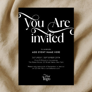 Convite Script Moderno Elegante e Chique Evento de Negócio
