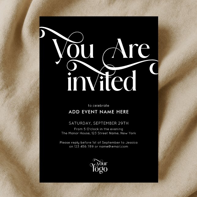 Convite Script Moderno Elegante e Chique Evento de Negócio (Criador carregado)