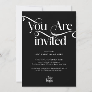 Convite Script Moderno Elegante e Chique Evento de Negócio