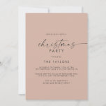 Convite Script Moderno | Festa de Natal de Salmão<br><div class="desc">Este moderno cartão de convite de festas de Natal para salmão é perfeito para um evento de férias minimalista. O simples design cor-de-rosa laranja apresenta uma tipografia industrial única com estilo boho moderno. Personalizável em qualquer cor.</div>