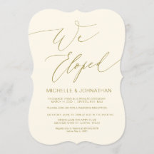 Script Moderno, ouro, Recepção de Elopemento de Ca