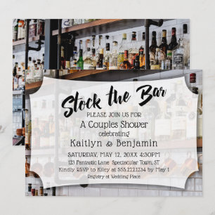 Convite Script moderno, Photo Stock do Chá de Casais do B