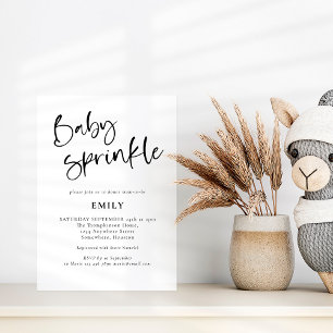 Convite Script Moderno Qualquer Chá de Sprinkkle de Bebê C