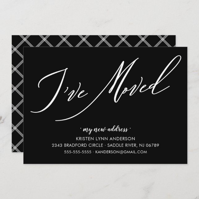 Convite Script moderno que movi o lançamento móvel (Frente/Verso)