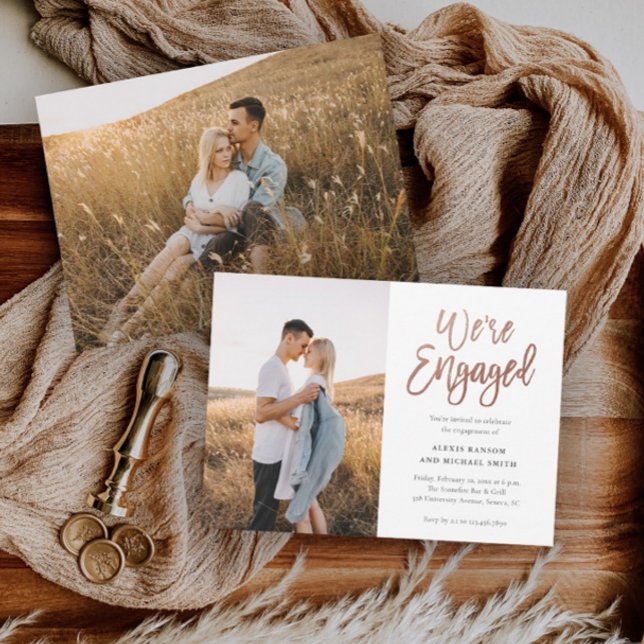 Convite Script moderno somos Festa de noivado de Fotografi (Criador carregado)