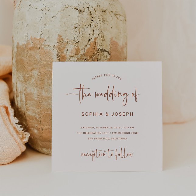 Convite Script Moderno | Terracotta e Cream Wedding (Criador carregado)