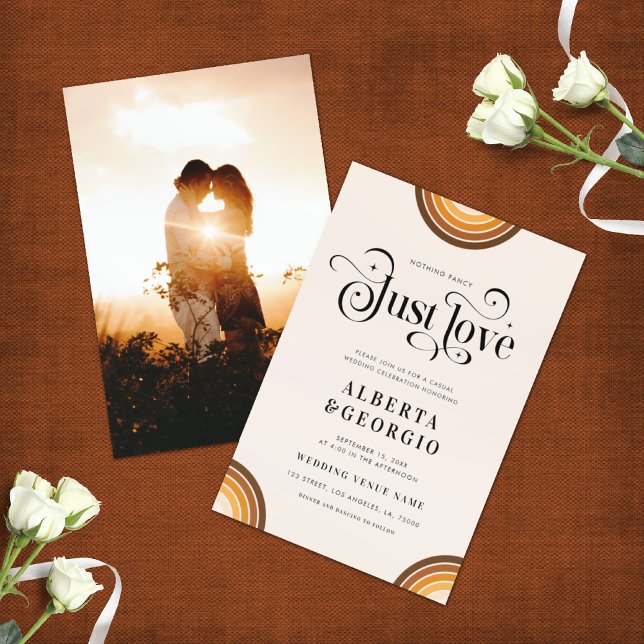 Convite Script Retro Boho Arco-íris Nada de Extravagante S (Criador carregado)