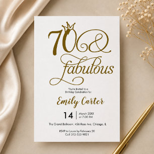 Convite Script Setenta & Fabuloso Dourado Aniversário de 7