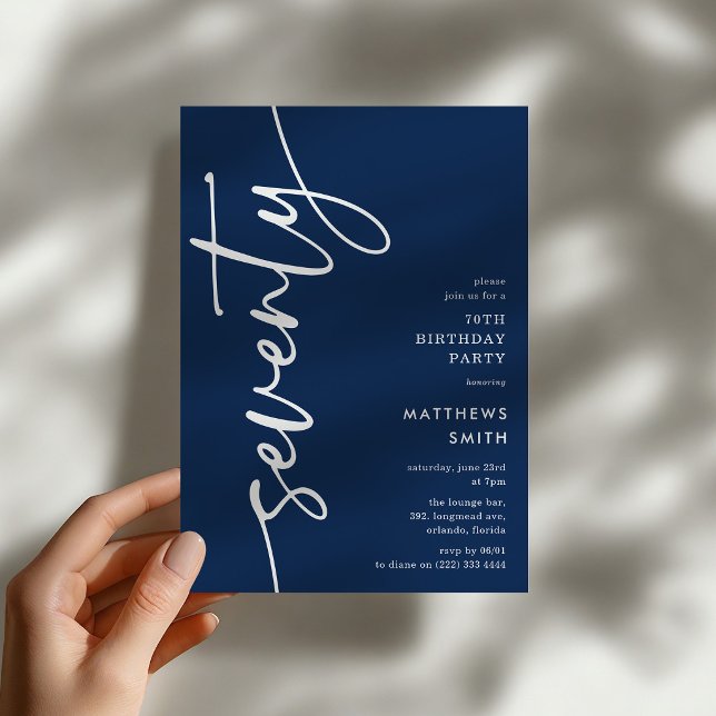 Convite Script Seventy' 70th Birthday (Criador carregado)