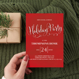 Convite Script Simples de Caligrafia de Festas de Férias