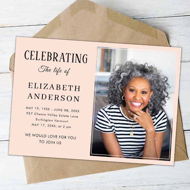 Convite Script Simples e Minimalista de Fotografia Funeral (Criador carregado)