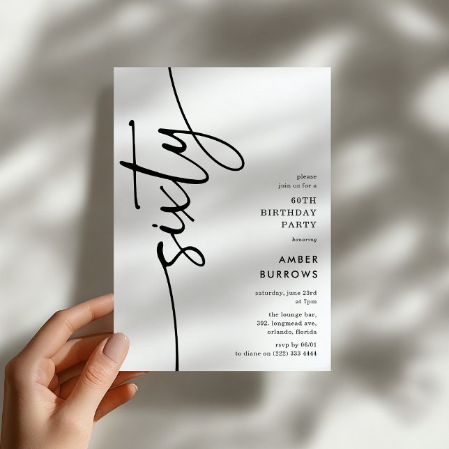 Convite Script Sixty' 60th Birthday (Criador carregado)