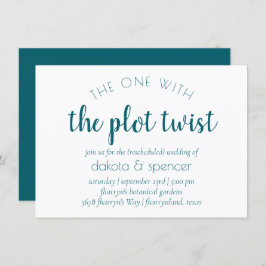 Convite Script Teal Simples | Verde com Torção de Plot