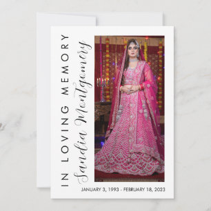 Convite Script Vertical no Loving Memory funeral Program