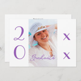 Convite Script Violet Moderno de Foto para Graduação 2025