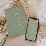 Convite Script Whimsical | Casamento De Amor Justo Por Sag<br><div class="desc">Apresentando nossa impressionante escrita caprichosa | sage green apenas ama convite para casamento perfeito para sua simples celebração do primavera boho moderno. Nosso elegante design inclui uma paleta de cores vibrante brilhante e pastel com um script de caligrafia quic vintage. Quer você prefira um estilo minimalista ou clássico, nosso produto...</div>