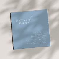 Script Whimsical | Casamento Dusty Blue Square