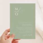 Convite Script Whimsical | Casamento por Monograma Verde S<br><div class="desc">Apresentando nossa impressionante escrita caprichosa | convite para casamento do monograma verde sage perfeito para a sua simples celebração do primavera boho moderno. Nosso elegante design inclui uma paleta de cores vibrante brilhante e pastel com um script de caligrafia quic vintage. Quer você prefira um estilo minimalista ou clássico, nosso...</div>