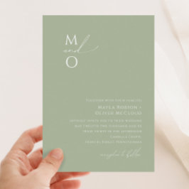 Convite Script Whimsical | Casamento por Monograma Verde S