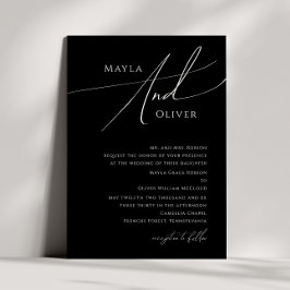 Convite Script Whimsical | Casamento Tradicional Negro