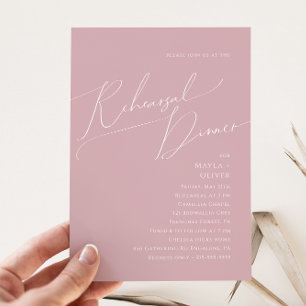 Convite Script Whimsical   Janto de ensaio Dusty Rosa