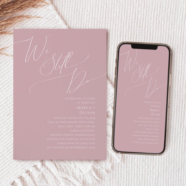 Convite Script Whimsical | Rosa Ainda Fazemos Renovação De (Criador carregado)