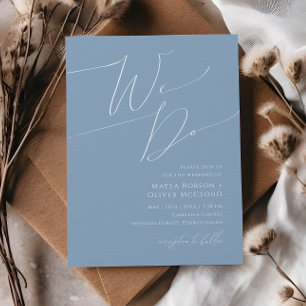 Convite Script Whimsical Rosa Dusty Fazemos Casamento