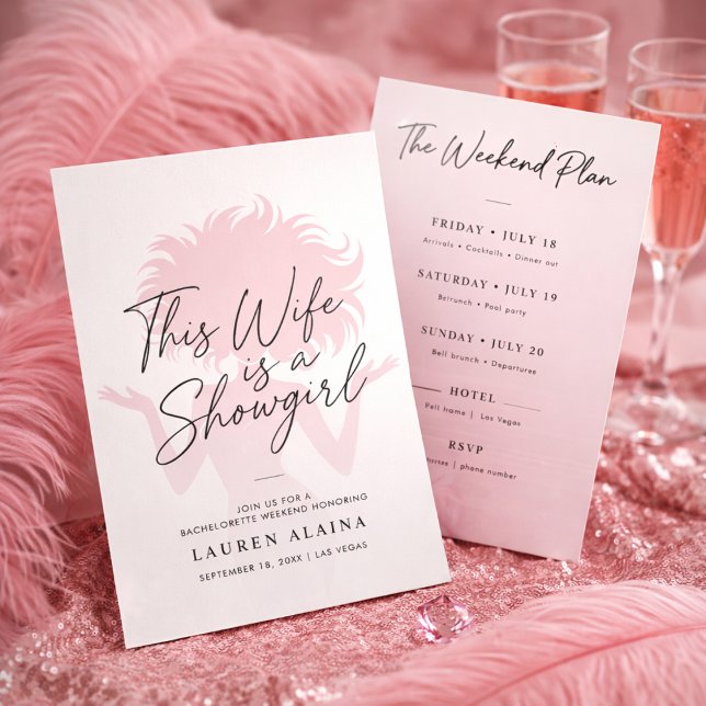Convite Script Wife Is a Showgirl Bachelorette Weekend (Criador carregado)
