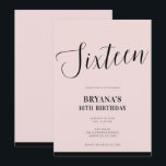 Convite Scripts Mínimos Rosa e Preto Moderno - Cor - de-ro<br><div class="desc">Personalize como quiser. Você também pode adicionar uma foto à frente ou atrás.</div>