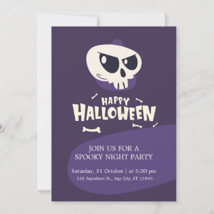 Convite Scull and Bones Spooky Festa de Figurino de Hallow