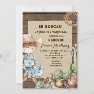 Convite Se Buscan Queria o aniversário do cowboy ocidental