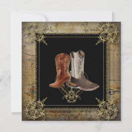 Convite se casando botas de cowboy ocidental casamento