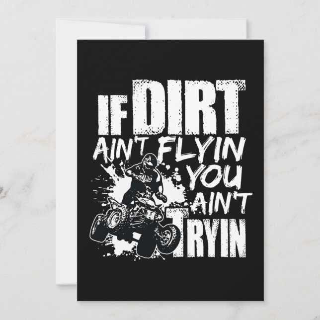 Convite Se Dirt Aint Voin You Aint Tryin ATV Rider (Frente)