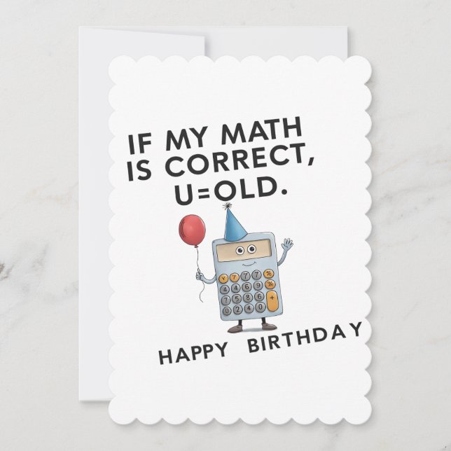 Convite Se Meu Cálculo Está Coreto Você É Velho Cumpleaños (Frente)