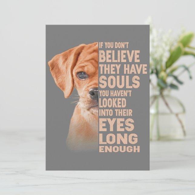 Convite Se não acredita que eles têm almas, amante de Pugg (Em pé/Frente)