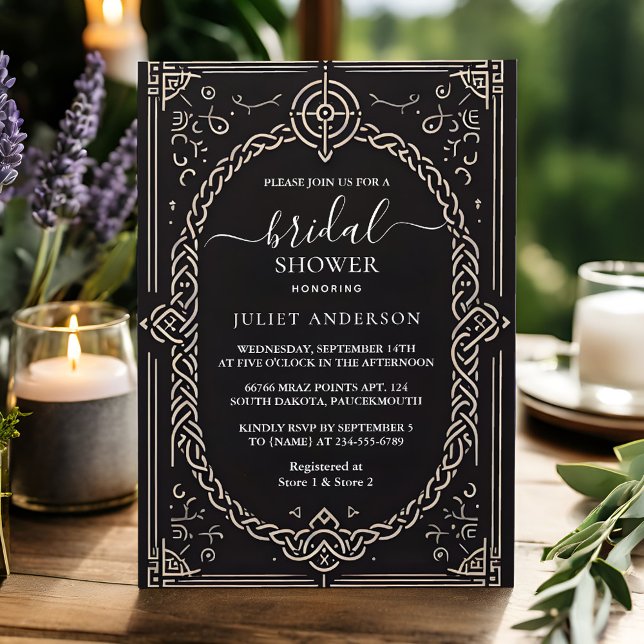 Convite Se o Chá de panela de Pergaminho Medieval Nórdico  (Criador carregado)