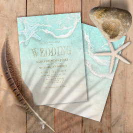 Convite Sea Foam Beach Wedding ID837