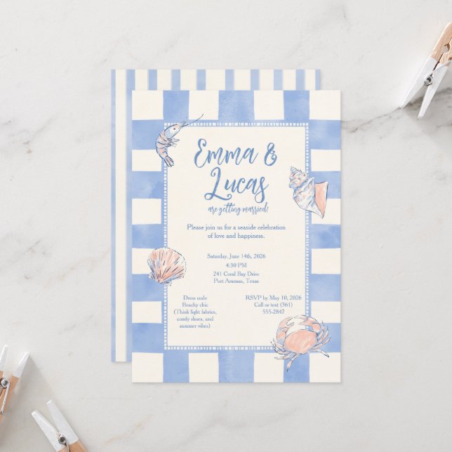 Convite sea love Invitation (Frente/Verso In Situ)