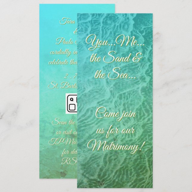 Convite Sea Tidal Wave Sand Pattern Photo Invitation (Frente/Verso)