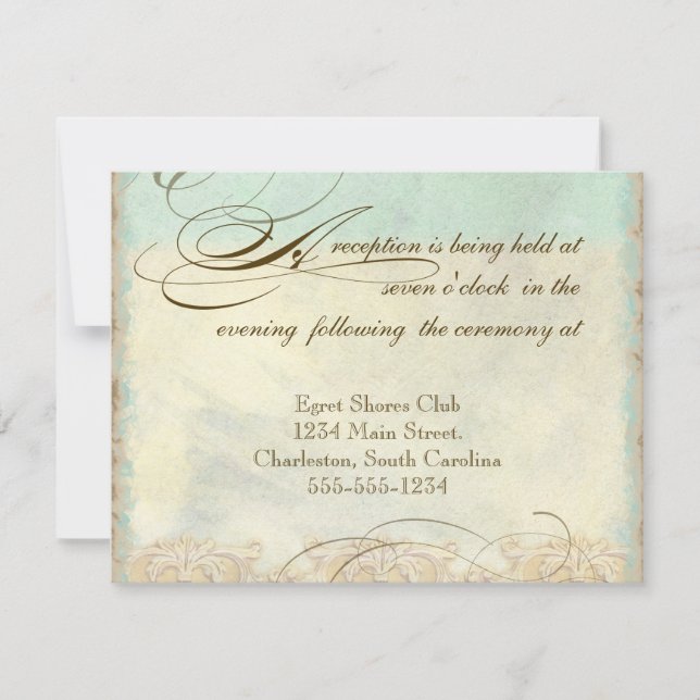 Convite Sea Turtle Modern Coaster Ocean Beach Swirls Estil (Frente)