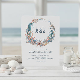 Convite Sea Wreath | Casamento Rustic Beach Monogramas