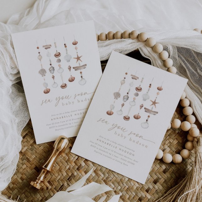 Convite Sea You Logo Chá de fraldas (Zazzle Sea You Soon Baby Shower Invitation)