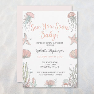 Convite Sea You Soon Churrada à Beira-Mar Baby Shower