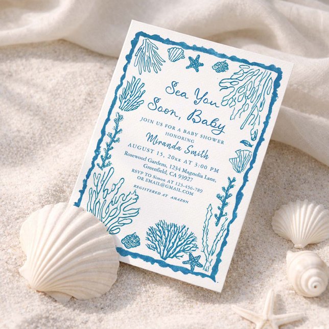 Convite Sea You Soon Coastal Baby Shower (Criador carregado)
