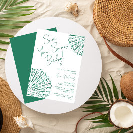 Convite Sea You Soon Marine Blue Coastal Baby Shower