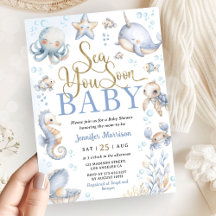 Sea You Soon Ocean Animals Boy Baby Shower